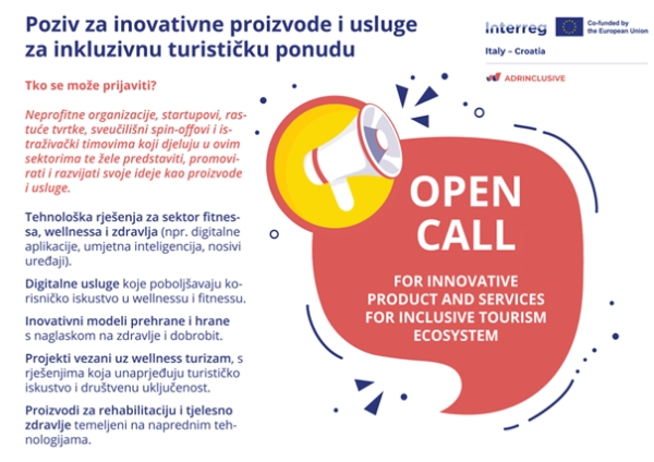 Poziv za inovativne proizvode i usluge za inkluzivnu turističku ponudu